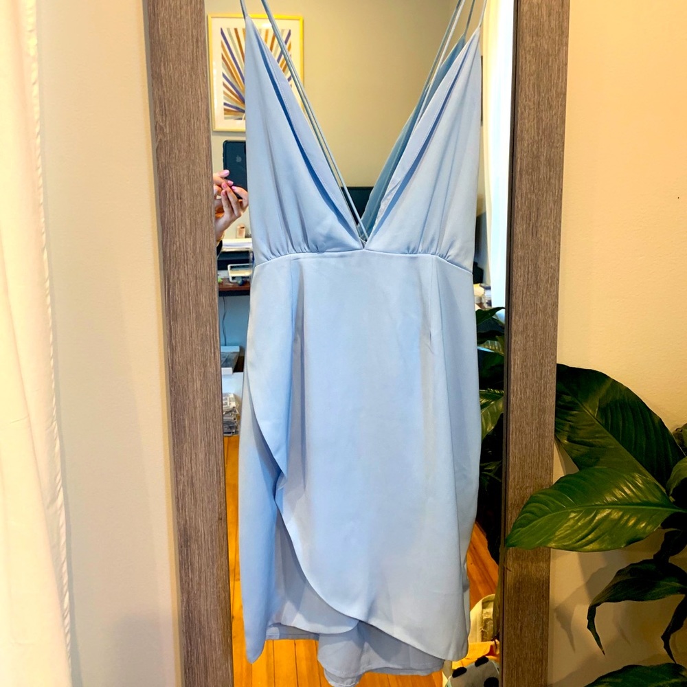 Baby blue mini dress